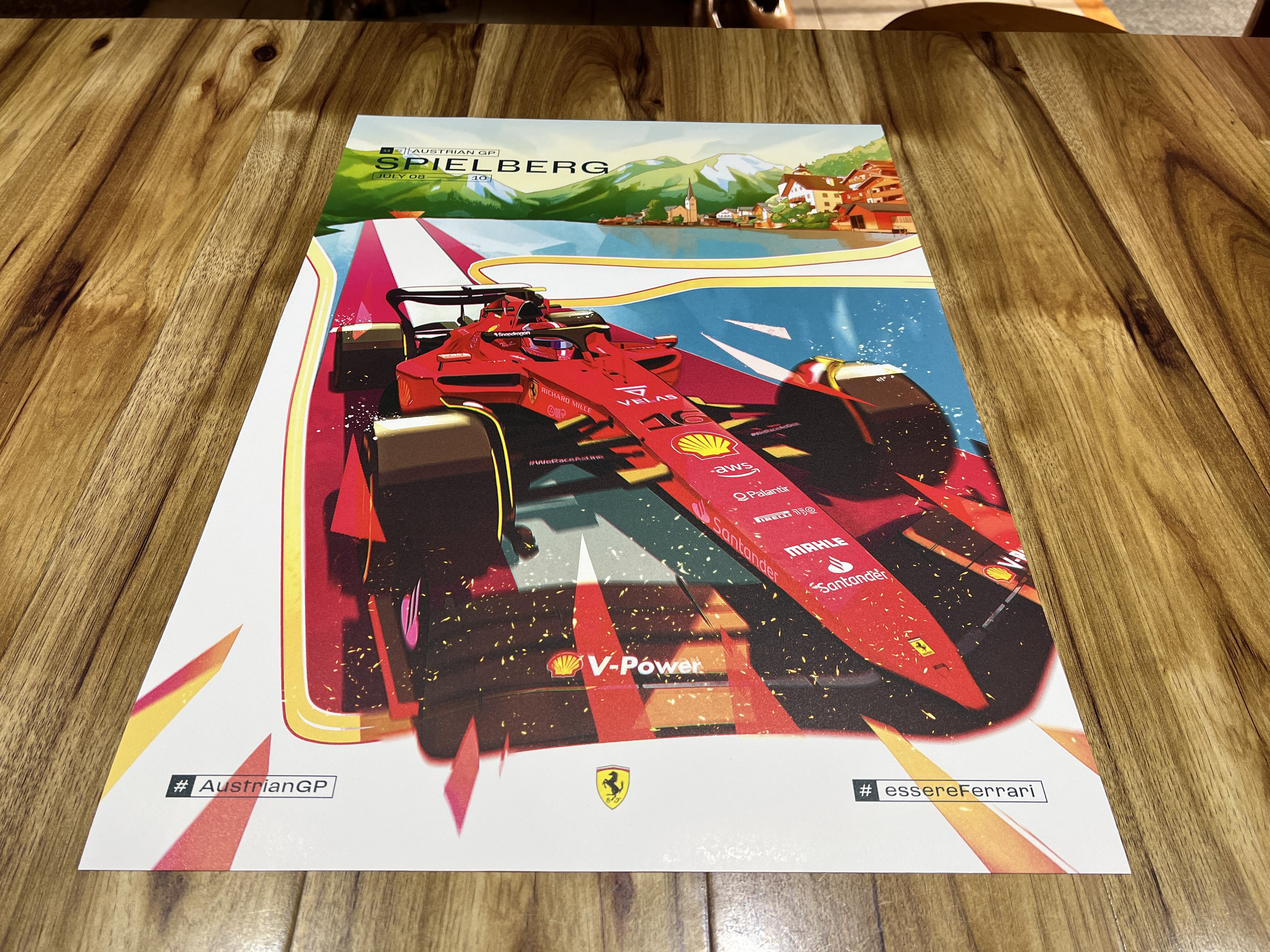 2022 Ferrari F1 RACE 11 Austria grand prix race poster cover art